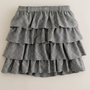 JCrew Wool Plaid Ruffle Skirt
